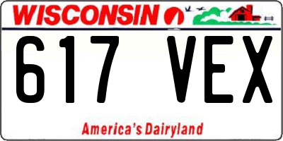 WI license plate 617VEX