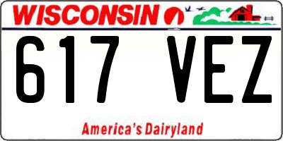 WI license plate 617VEZ