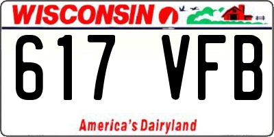 WI license plate 617VFB
