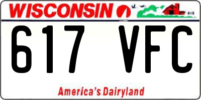 WI license plate 617VFC
