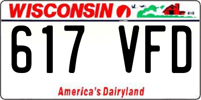 WI license plate 617VFD