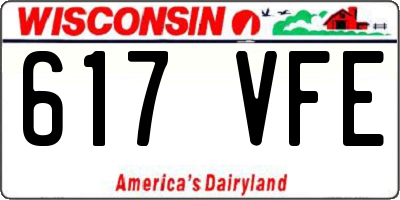 WI license plate 617VFE