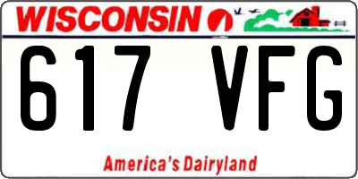 WI license plate 617VFG