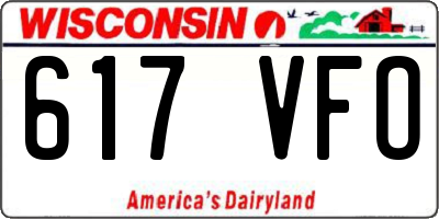 WI license plate 617VFO