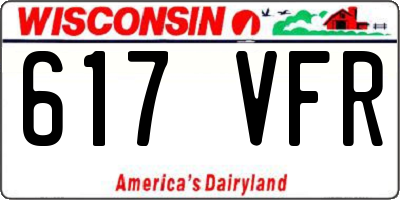 WI license plate 617VFR