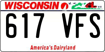 WI license plate 617VFS