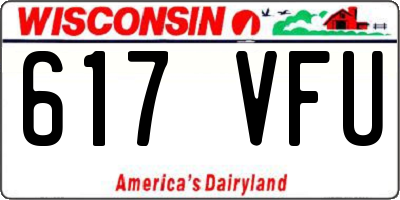 WI license plate 617VFU