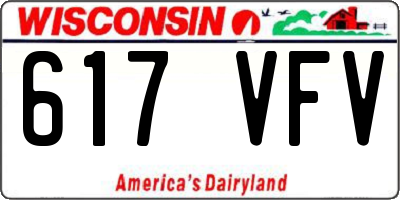 WI license plate 617VFV