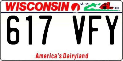 WI license plate 617VFY