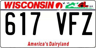 WI license plate 617VFZ