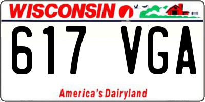 WI license plate 617VGA
