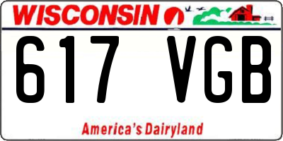 WI license plate 617VGB