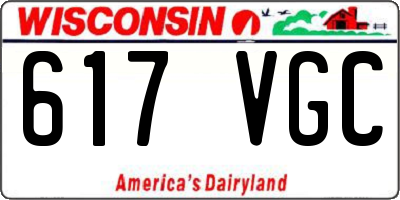 WI license plate 617VGC