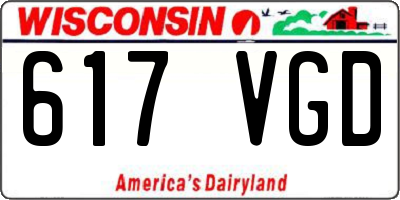WI license plate 617VGD