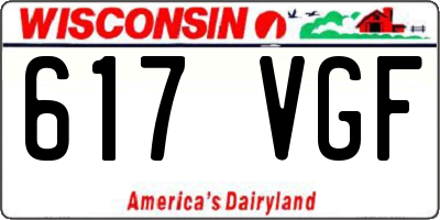 WI license plate 617VGF