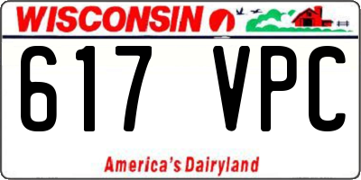 WI license plate 617VPC