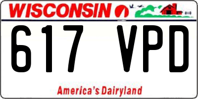 WI license plate 617VPD