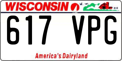 WI license plate 617VPG