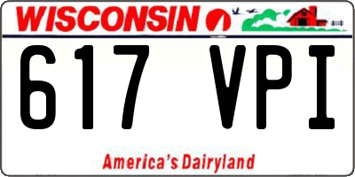 WI license plate 617VPI