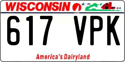 WI license plate 617VPK