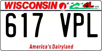 WI license plate 617VPL