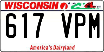 WI license plate 617VPM