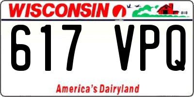 WI license plate 617VPQ