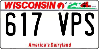 WI license plate 617VPS