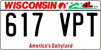 WI license plate 617VPT