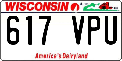WI license plate 617VPU