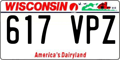 WI license plate 617VPZ