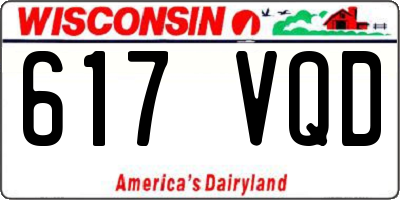 WI license plate 617VQD