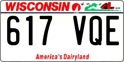 WI license plate 617VQE