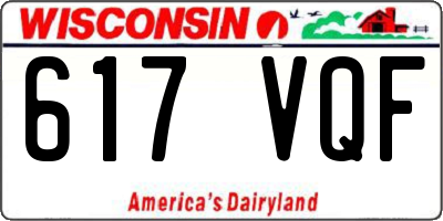 WI license plate 617VQF