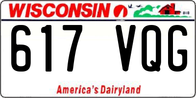 WI license plate 617VQG