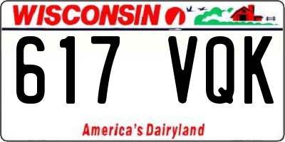 WI license plate 617VQK