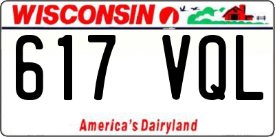 WI license plate 617VQL