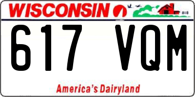 WI license plate 617VQM