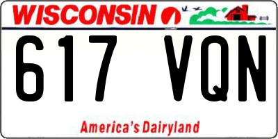 WI license plate 617VQN