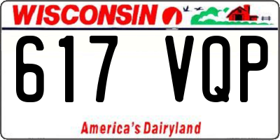 WI license plate 617VQP