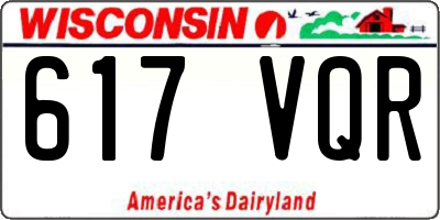 WI license plate 617VQR
