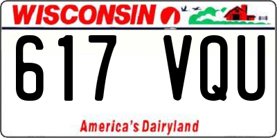 WI license plate 617VQU