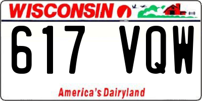 WI license plate 617VQW