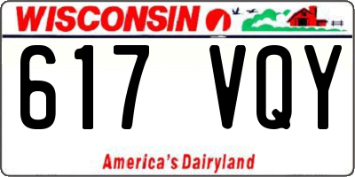 WI license plate 617VQY