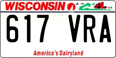 WI license plate 617VRA