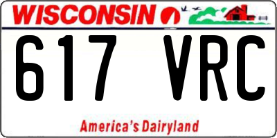 WI license plate 617VRC