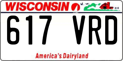 WI license plate 617VRD
