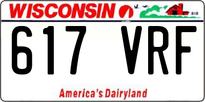 WI license plate 617VRF