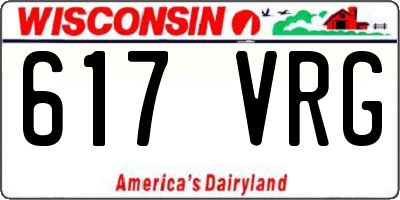 WI license plate 617VRG