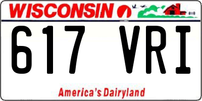 WI license plate 617VRI